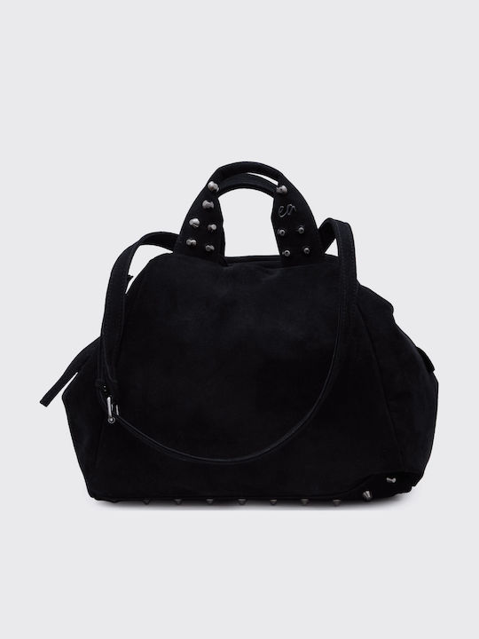 Bubble Bag Suede Leather Women's Bag Handbag Black