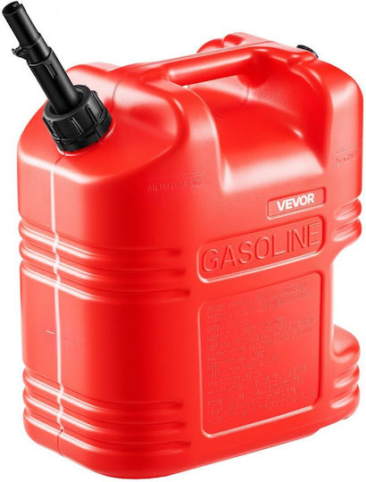 Vevor Fuel Can 19 Liters Gasoline Tank Spout Transparent Scale Maximum Flow 15 Liters Per Minute Safe Leakproof Portable Flat Liquid Container For Cars Motorcycles ATV UTV Red 1 Piece