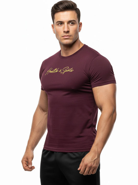 T-shirt Μπορντό, Κίτρινο