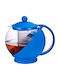 Newest Teapot with Filter Glass Blue 750ml
