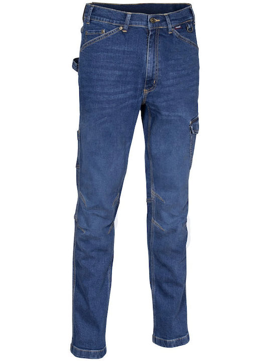 Cofra Stretch Work Trousers Jeans Navy Blue