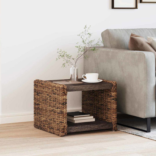 Rectangular Side Table Made of Solid Wood Natural M44.5xL45xH45cm