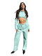 Dama Tesatura Pantaloni cu Elastic Light Blue