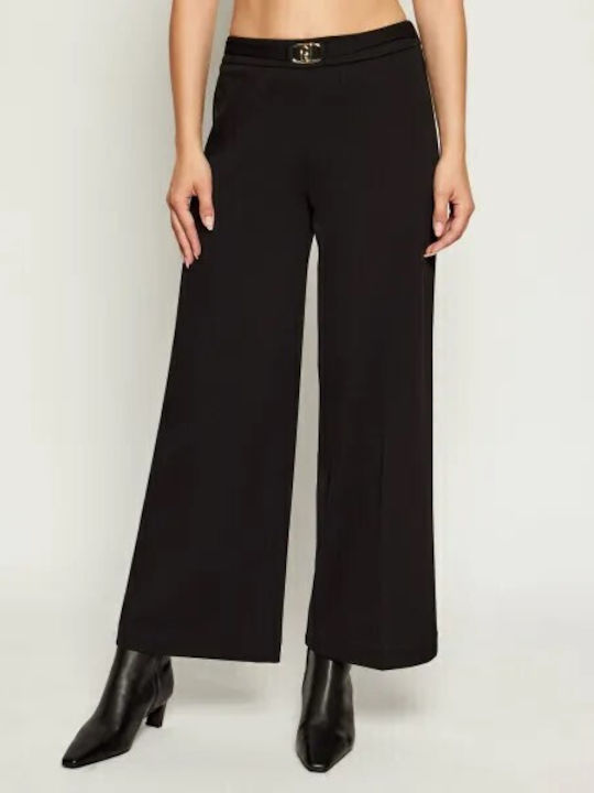 Women's Fabric Trousers Loose Fit Black