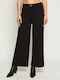 Women's Fabric Trousers Loose Fit Black