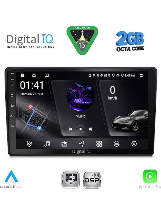 Digital IQ Автомобилна Аудио Система (Блутут/USB/WiFi/GPS/Apple-Carplay/Android-Auto) с Тъчскрийн 9"