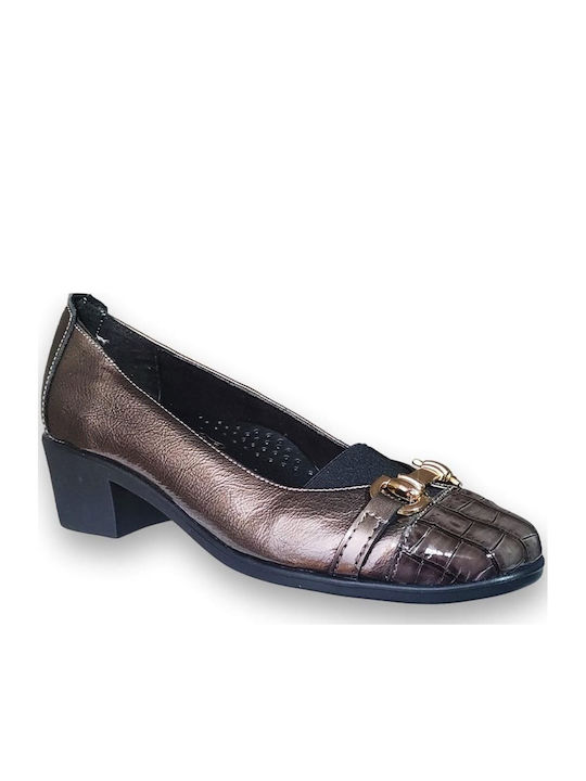 Pumps mit Chunky flachem Absatz Silber