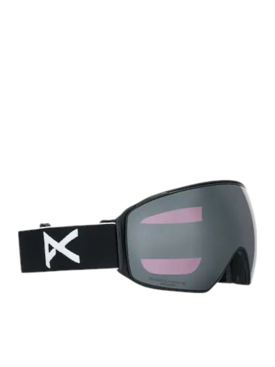 Anon Μάσκα Σκι & Snowboard Ενηλίκων Μαύρη με Φακό σε Μαύρο Χρώμα