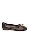 Leather Women's Moccasins in Brown Color