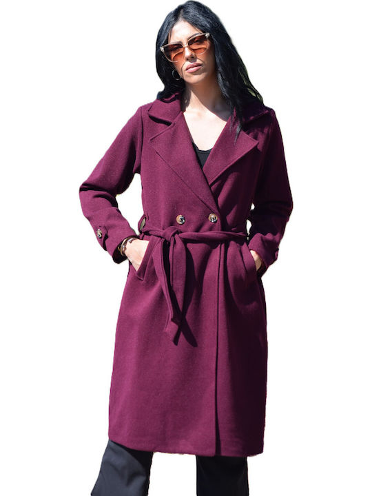Women's Brown Coat with Belt
