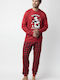 Disney happy Holidays Men's Winter Checked Pajamas Set Red