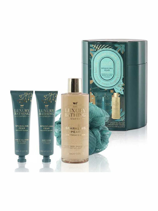 The Luxury Bathing Company Sparkling Pear and Nectarine Blossom Skin Care Set for Body Cleaning 4pcs