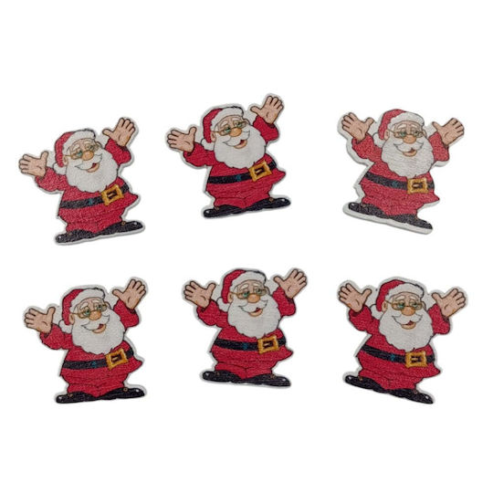 Weihnachtsaufkleber Handwerksdekorationen Weihnachtsmann 3,5cm 6Stücke
