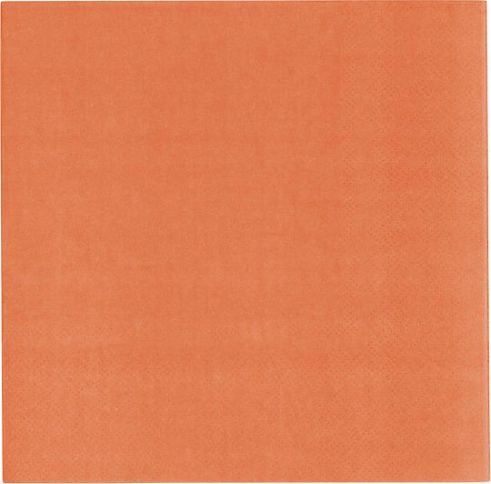 Χαρτοπετσέτες Φαγητού 3φύλλες Vert Decor 33x33cm Dark Orange 20 Τεμ Πορτοκαλί