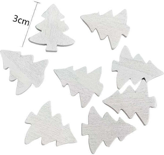 Weihnachten Holzhandwerksdekoration Weiße Holzsterne 3cm – 10 Stück