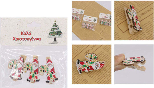 Weihnachten Holzhandwerksdekoration Holzklammern – 3 Stück 3 Designs 1 Set