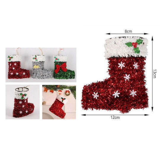 Christmas Decorative Socks with Santa Claus L13xW12xH8cm (Μiscellaneous Colors)