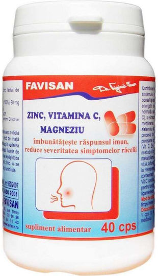 Zinc Vitamina C Magneziu 40 Capsule Favisan