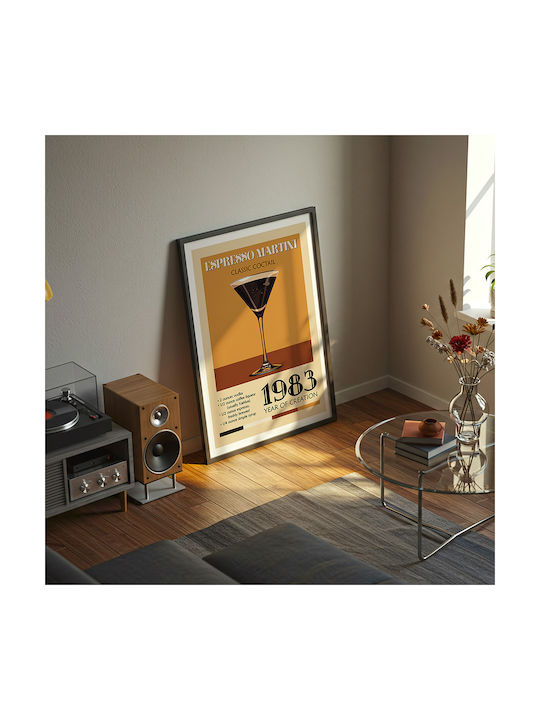 Poster Vintage Espresso Martini Classic Cocktail Pst25373 50cm X 70cm Black Wooden Frame