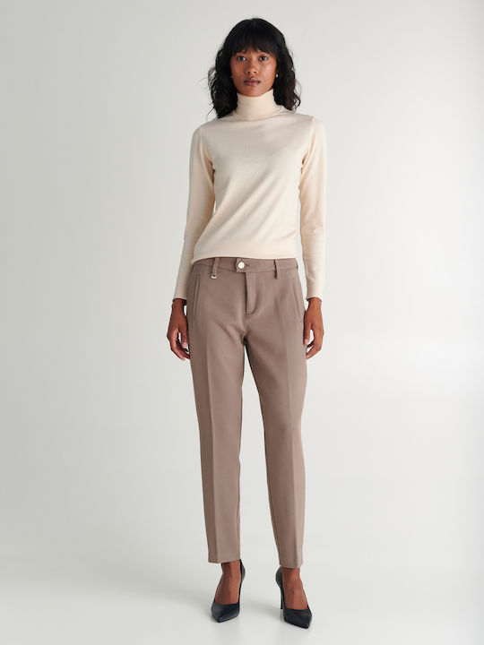 Patrizia Women's Fabric Trousers Beige