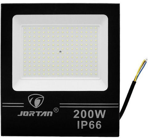 Jortan Στεγανός Προβολέας LED 200W Ψυχρό Λευκό 6500K IP66