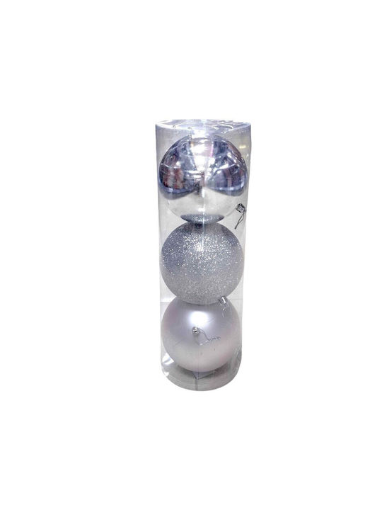Hanging Ball Ornament Ornament Silver 15cm Set ...