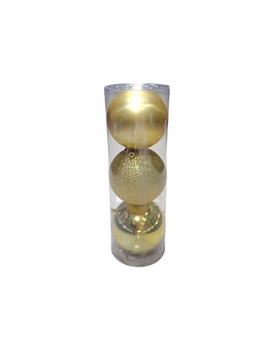 Hanging Ball Ornament Ornament Gold 15cm Set 3pcs