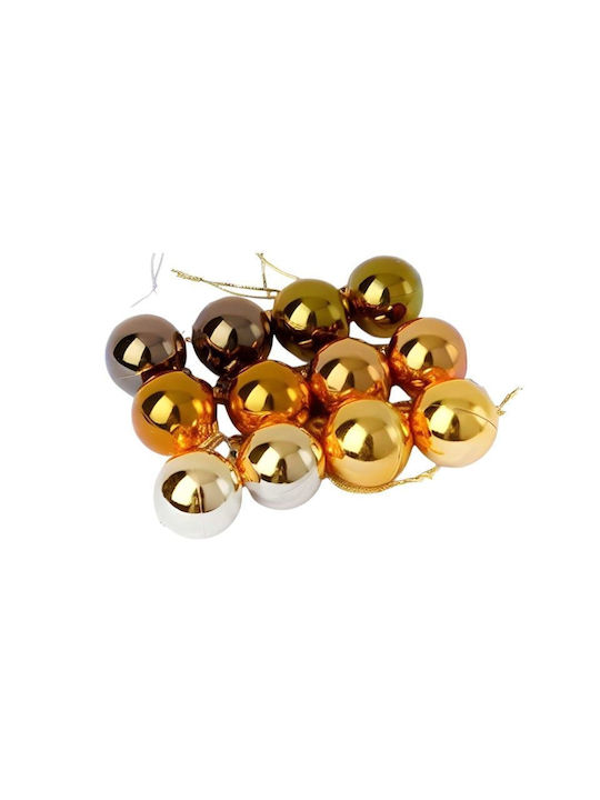 Hanging Ball Ornament Ornament Gold 8cm Set 12pcs