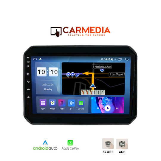 Carmedia Автомобилна Аудио Система за Suzuki Ignis 2016 (Bluetooth/USB/Вграден Wi-Fi/GPS/Apple CarPlay/Android Auto) с Touch Screen 9"