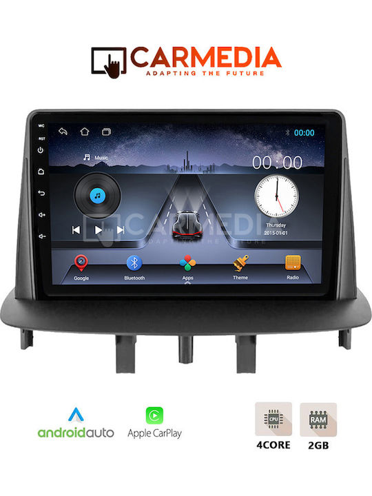 Carmedia Car Audio System for Renault Megane 2009-2016 Bluetooth USB Wi-Fi GPS Apple CarPlay Android Auto with 9 Inch Touch Screen