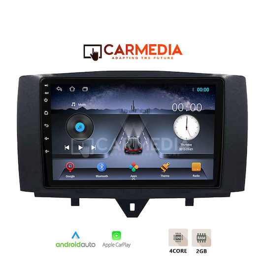 Carmedia Car Audio System for Smart ForTwo 2010-2015 (Bluetooth/USB/WiFi/GPS/Apple-Carplay/Android-Auto) with Touch Screen 9"