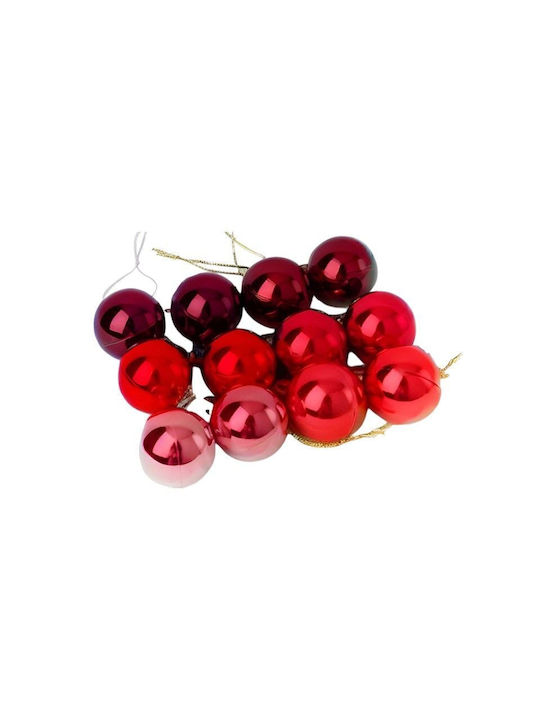 Hanging Ball Ornament Ornament Red 8cm Set 12pcs