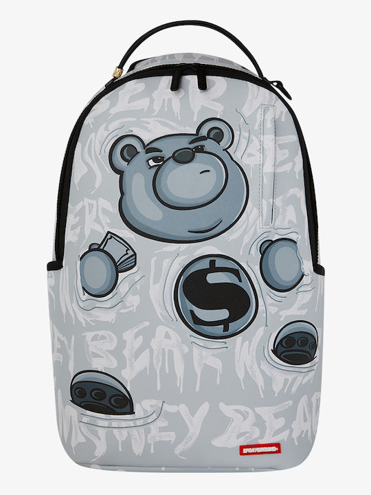 Sprayground Men Money Bear Graffiti Float Dlxsv Backpack White Light Grey 910b8307nsz