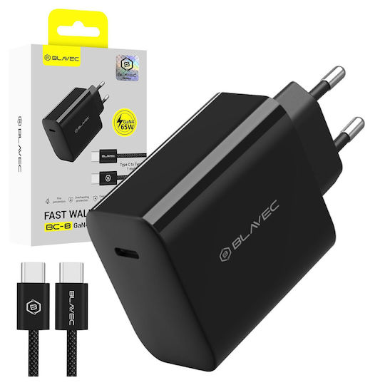 Blavec Wireless Charger GaN With USB-C Port 65W Power Delivery Quick Charge 3.0 Quick Charge 4+ Black BC-8
