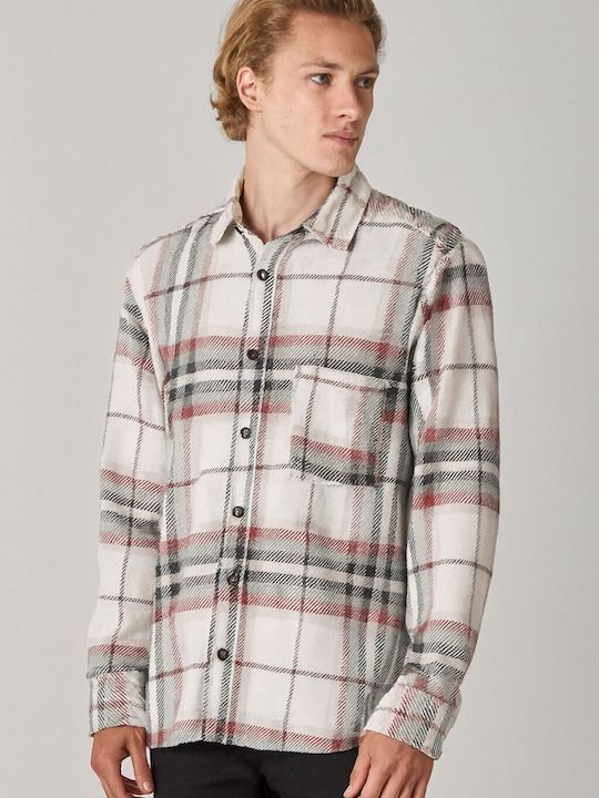 Long-sleeved Shirt Checked White, Checkered