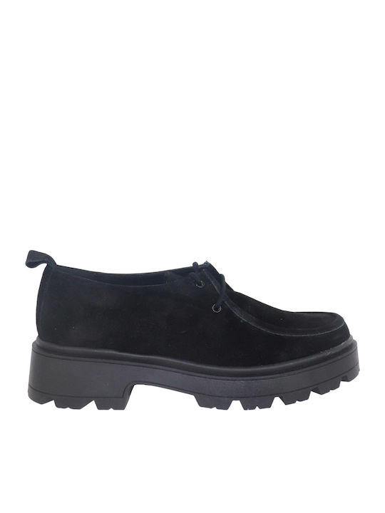 Leather Women's Loafers in Black Color