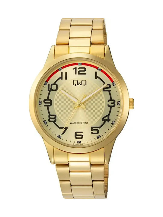 Q&Q Men's Watch 40mm Battery with Gold Metal Bracelet