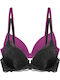 Angie Push Up Bra Noir/fuchisia