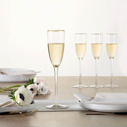 Set of Glasses Champagne made of Glass Stemmed 250ml 6pcs