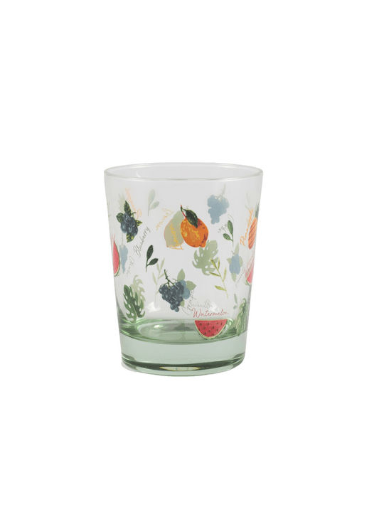 Marva Set of Glasses Water made of Glass in Green Color 275ml 4pcs