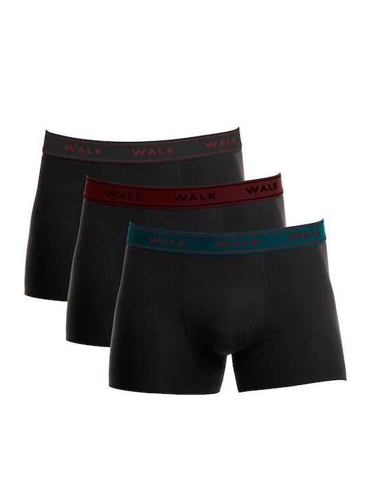 Walk Herren Boxershorts Schwarz 3Packung