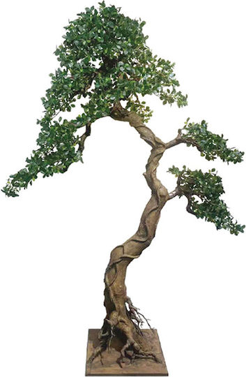 Künstlicher Bonsai Baum Mit Grünen Blättern, Buschiges Laub, Mit Metallischer Basis, Höhe 180cm, 1/Stück