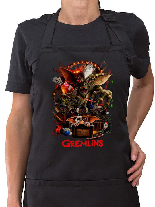 Gremlins Ποδιά Μακριά Σεφ Ολόσωμη Τσέπες Μαύρη ...