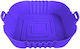 Square Silicone Cooking Form Air Fryer 16cm Purple