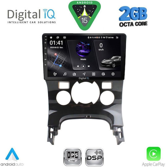 Digital IQ Car Audio System for Peugeot 3008 2008-2016 with Clima (Bluetooth/USB/WiFi/GPS/Apple-Carplay/Android-Auto) with Touch Screen 9"