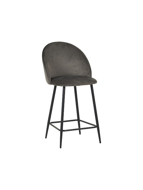 Stool Bar with Backrest Upholstered with Velvet...