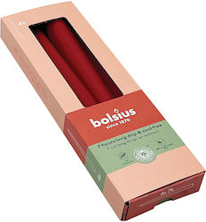 Свещи За Свещник Спармацета Bolsius Червени 245/23 5ч 4 Бройки