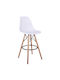 Stool Bar with Backrest made of Polypropylene Art Wood Natural/white 4pcs 88x55x55cm