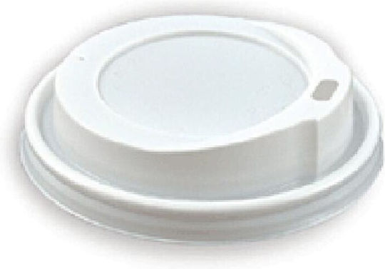 Καπακια Ποτηριων Πιπιλα 8-12oz Λευκα Eco 100τεμ