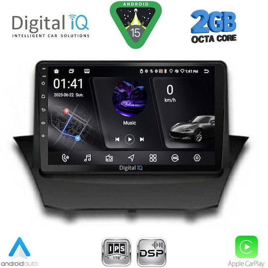 Digital IQ Car Audio System for Ford Fiesta 2008-2017 (Bluetooth/USB/WiFi/GPS/Apple-Carplay/Android-Auto) with Touch Screen 9"